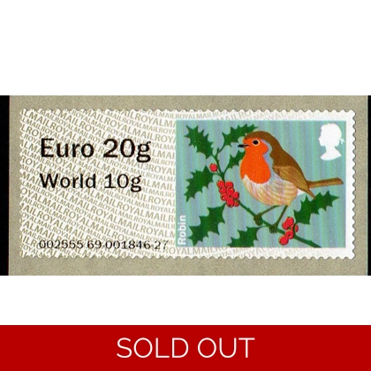 FS10n.3-97 Euro 20 / World 10 Robin NCR Faststamp NEW VALUE on MA13